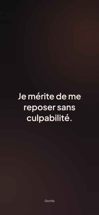 Fond d'écran affirmation pour iPhone : Je mérite de me reposer sans culpabilité.