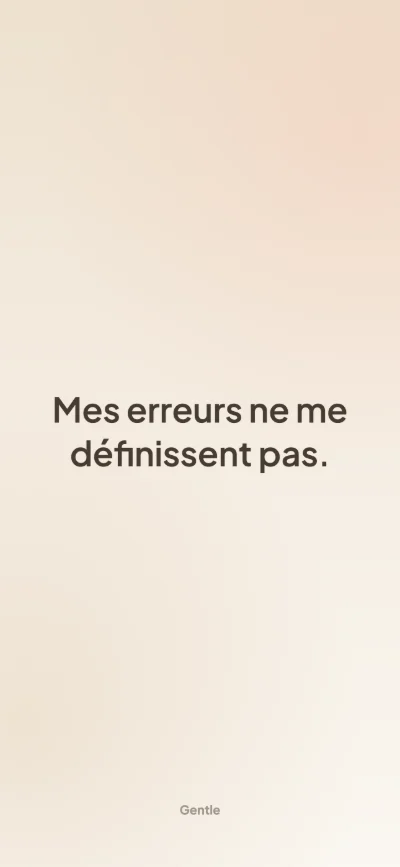 Fond d'écran affirmation pour iPhone : Mes erreurs ne me définissent pas.