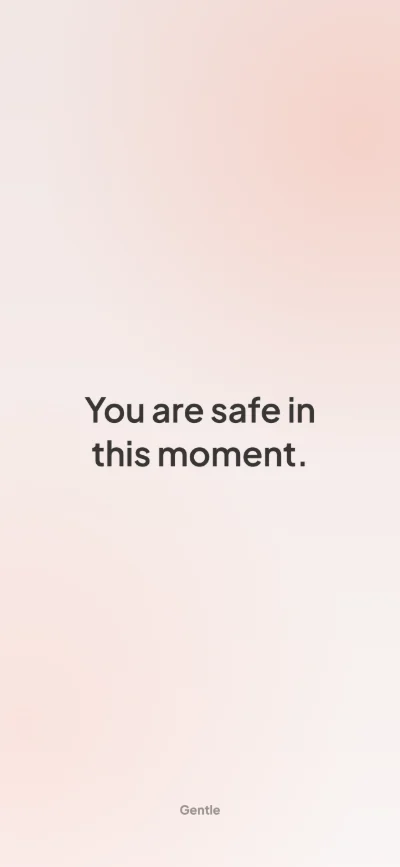 Affirmation wallpaper for iPhone: “You are safe in this moment.” on a blush background